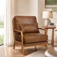 thumbnail image 3 of Classic Wooden Lounge Chair with Comfortable Fabric Upholstery, 3 of 10