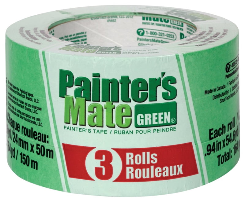 Painter's Mate Green® Painter's Tape, Green, .94 in. x 54.6 yd., 3 Pack