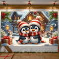 thumbnail image 3 of Decorative Design Happy Holidays Banner Penguin Festive Penguins Holiday Background for Christmas Party Indoor Outdoor Celebration, 3 of 9