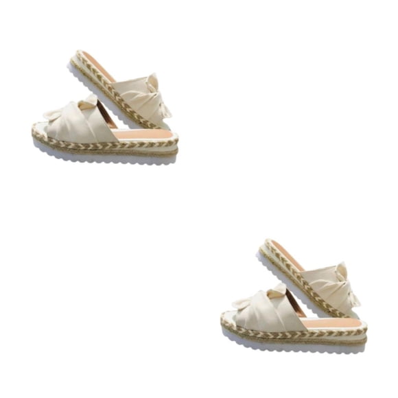 Sonducket Zapatos de plataforma para mujer, planos con lazo, sandalias de playa, sandalias anchas de ocio a la moda, toboganes de moda, calzado Type8 NO8