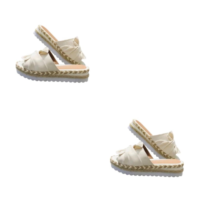 Sonducket Zapatos de plataforma para mujer, planos con lazo, sandalias de playa, sandalias anchas de ocio a la moda, toboganes de moda, calzado Type8 NO8