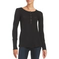 thumbnail image 2 of Splendid Womens Thermal Long Sleeves Henley Top White S, 2 of 3