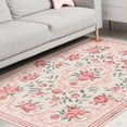 thumbnail image 2 of Mainstays Pink Floral Faux Fur Indoor Area Rug, 4 ft x 5 ft 6 in, 2 of 9