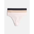 thumbnail image 2 of Joyspun Women's Seamless Thong Panties, 3-Pack, Sizes XS-XXXL, 2 of 3