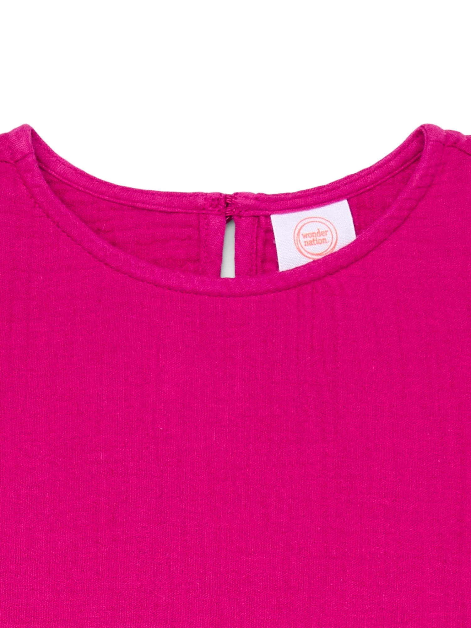 Wonder Nation Toddler Girls Fit and Flare Dress with Long Sleeves, Sizes 12M-5T