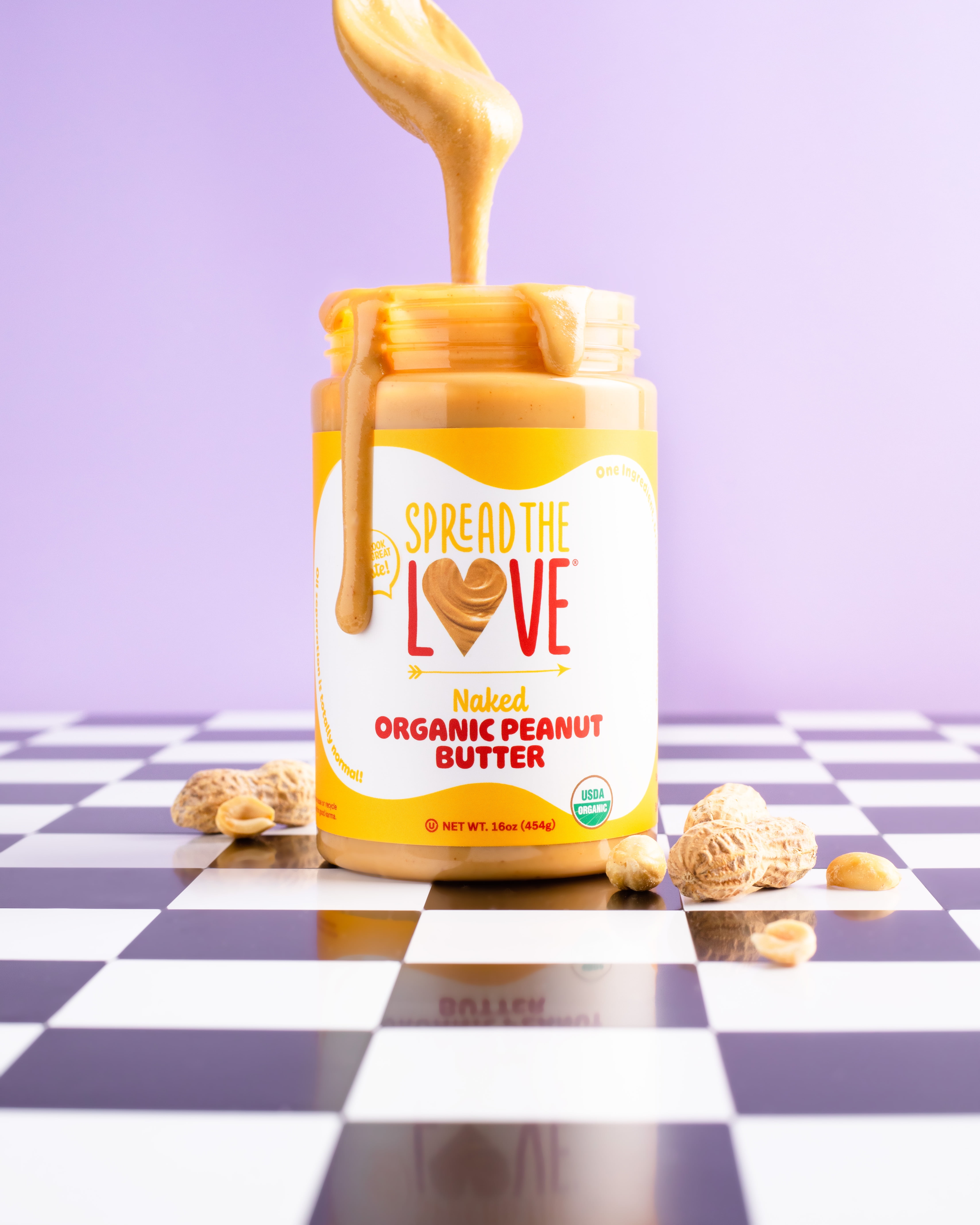 Organic Peanut Butter, Creamy, Vegan, Palm-Oil Free, No Salt, 7g Protein, 16 oz (Pack of 3)