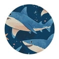 thumbnail image 4 of SHERONV Sharks Ocean Illustration Round Tablecloth Stain-Resistant 100% Polyester 54"-58, 4 of 8