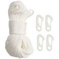 thumbnail image 1 of Cuerda de driza para asta de bandera de 50 pies x 1/4 pulgada con 4 ganchos para asta de bandera, accesorios para asta de bandera para exteriores compatibles, 1 of 7