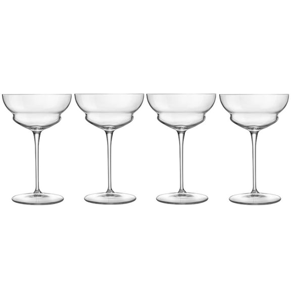 Luigi Bormioli Backdoor 20's | Set of 4 Hemmingway Special 8.25 Oz Cocktail Glasses | Titanium Reinforced Stem | SON-hyx Crystal | Sinuous Design Mixed Drink Glass | Dishwasher Safe | Made In Italy