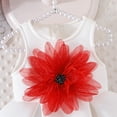 thumbnail image 2 of White Kids Girl Dress Sleeveless Floral with 3D Flowers, Holiday Party & Special Occasion Dress for Little Girls, Pullon Church Easter or Playdate Outfit,Size 12-18 M, 2 of 8
