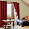 thumbnail image 2 of Deconovo Blackout Curtains with Silver Back Coating for Living Room 52x72 inch Dark Red 2 Panels, 2 of 7