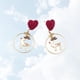 thumbnail image 2 of GAXIRE 1 par de pendientes de franela roja con forma de corazón para mujer, colgantes redondos para oreja, colgantes navideños, 2 of 7