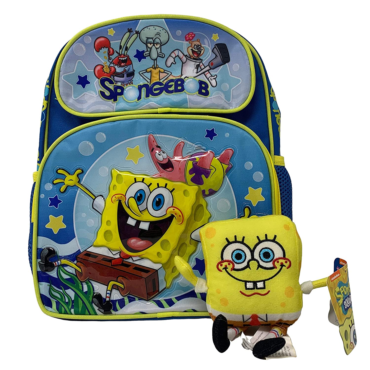 Spongebob SquarePants 12" Small Backpack Plus Bones 6" Plush