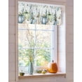 thumbnail image 4 of Fall Valances for Windows, Pumpkin Green Eucalyptus Leaves Flower Letter Harvest Rod Pocket Short Window Valance Curtains Holiday Window Treatment for Kitchen Living Room Bathroom, 54"x18", 4 of 6