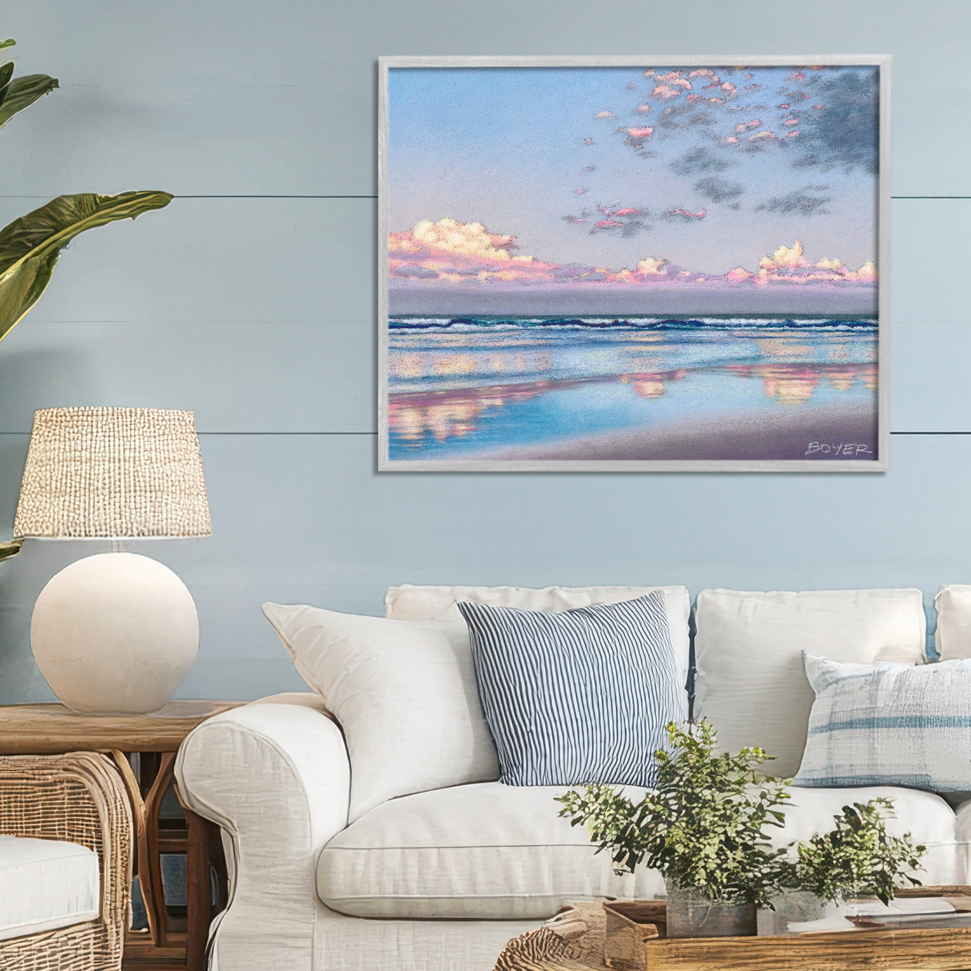 Stupell Industries Nature's Poetry Seascape Gray Framed Giclee Art, design by Susy Boyer