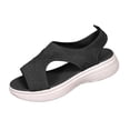 thumbnail image 2 of BADHUB Women's Orthopedic Casual Flat Slide Sandals with Arch Support Ankle Straps Shoes Walking Tennis Shoes Comfortable Sandals Black 39, 2 of 6