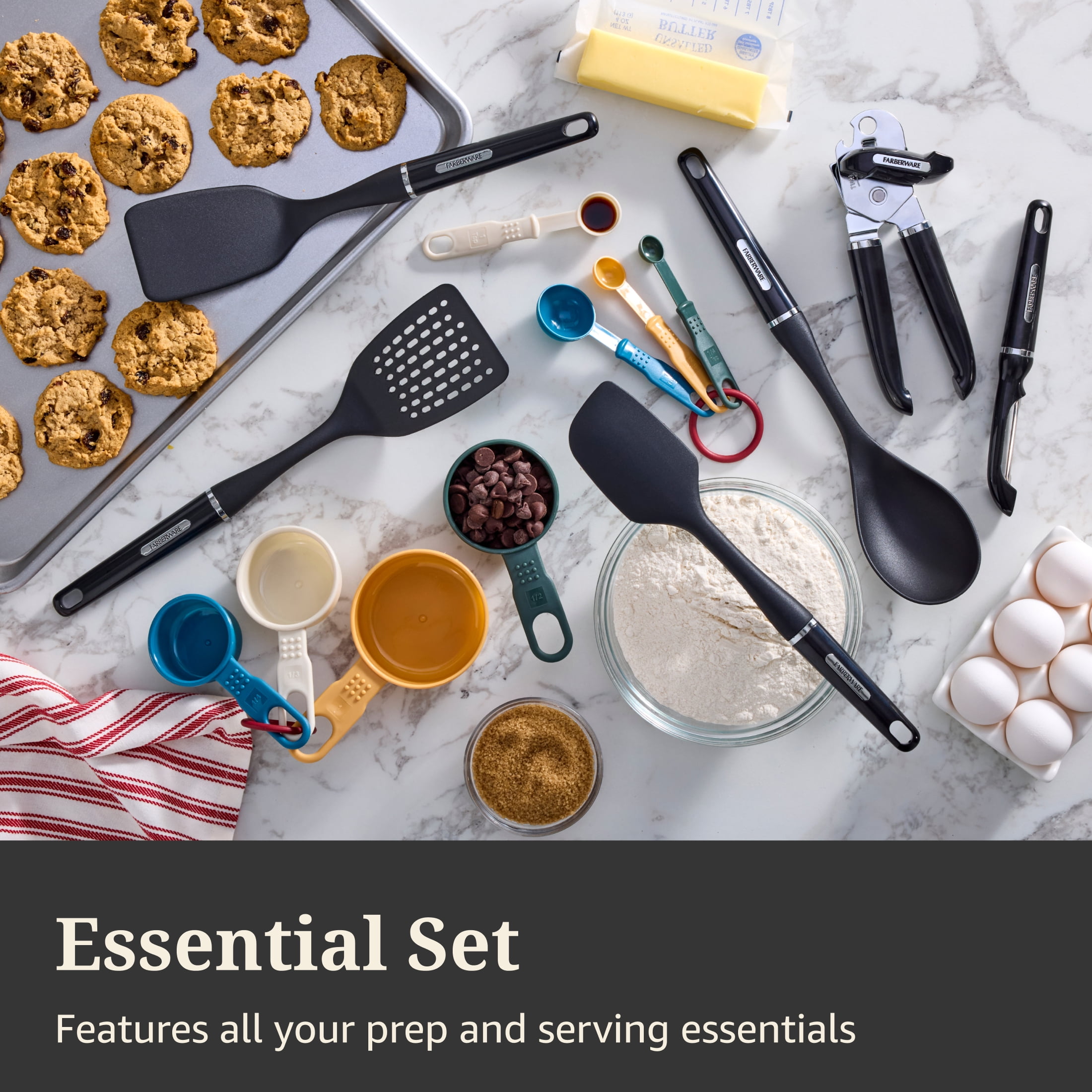 Farberware Professional 14-Piece Kitchen Tool and Gadget Set, Multicolor