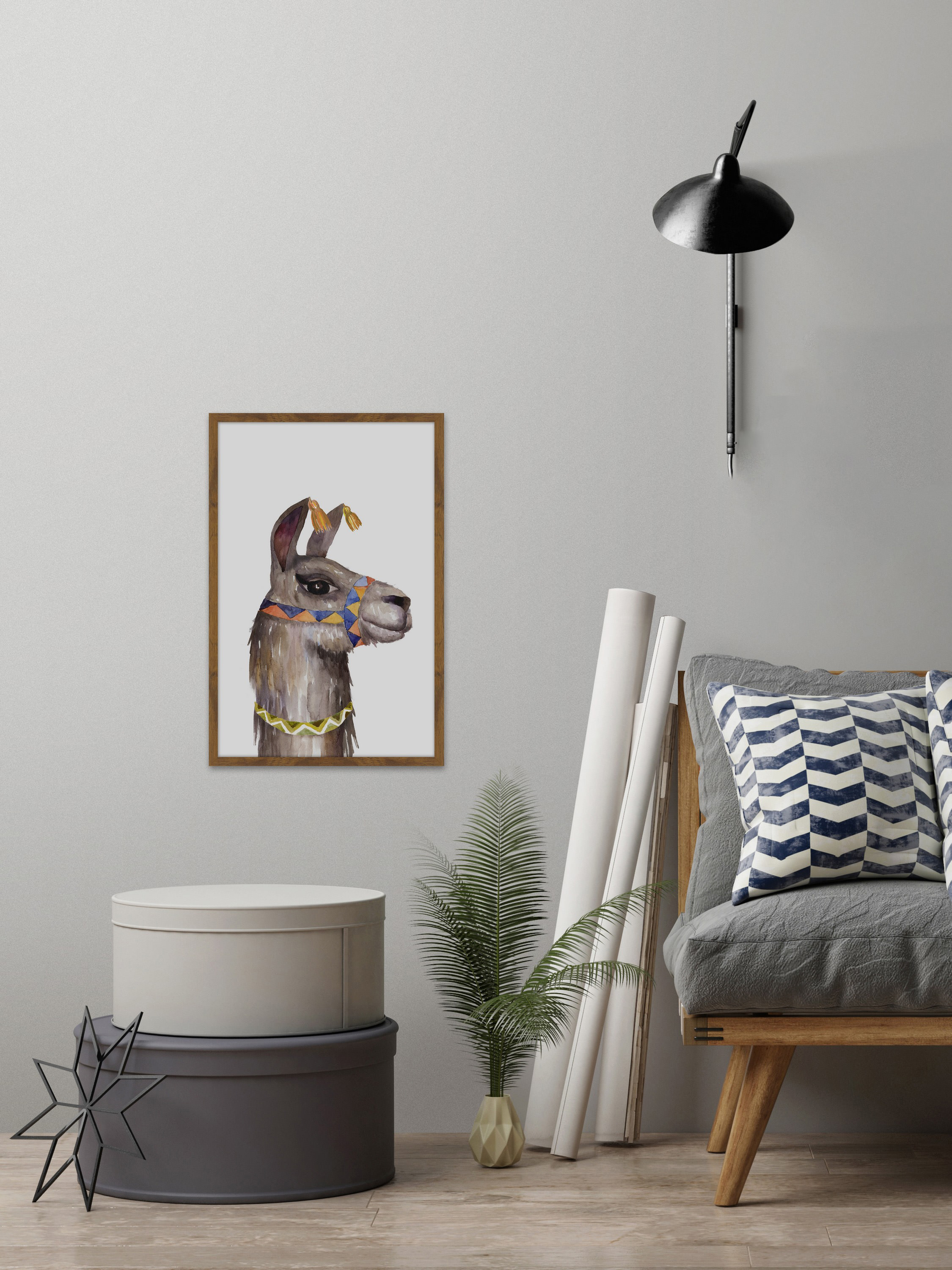 Llama Party Framed Painting Print