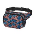 thumbnail image 2 of Fotbe Tropical Leaves Cangurera Cuadrada con Estampado de Doble Capa, Bolsa de Cintura Ajustable Mini para Hombres y Mujeres, 2 of 9