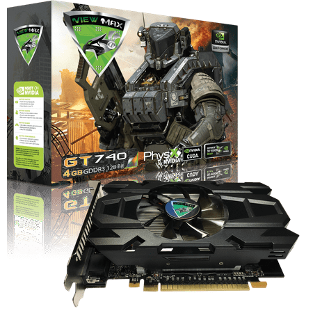 - ViewMax GeForce GT 740 4GB GDDR3 128 Bit PCI Express (PCIe) DVI Video Card HDMI & HDCP Support CYBERWOLF Legendary Edition