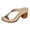 Gold, variant on Women's Low Block Heels Open Toe Sandals Chunky Slides Fashion Wedding Party Dress Slippers Casual Summer Mules Slip on Shoes Black Size 7