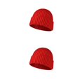 thumbnail image 1 of Minnieouse Gorro para adultos, cómodo, elegante, grueso, cálido, tejido, gorros artesanales, gorro con Color Simple para invierno, rojo Rojo 2piezas, 1 of 6