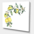thumbnail image 3 of Designart ' Branch of Leaves and Yellow Lemons II ' Tropical Canvas Wall Art Print, 3 of 4