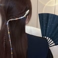 thumbnail image 3 of rygai Braided Head Chain Snake Shape Long Tassel Rhinestone Punk Shining Hair Ornament Hair Decor Hair Daily Styling Tool,Golden, 3 of 7