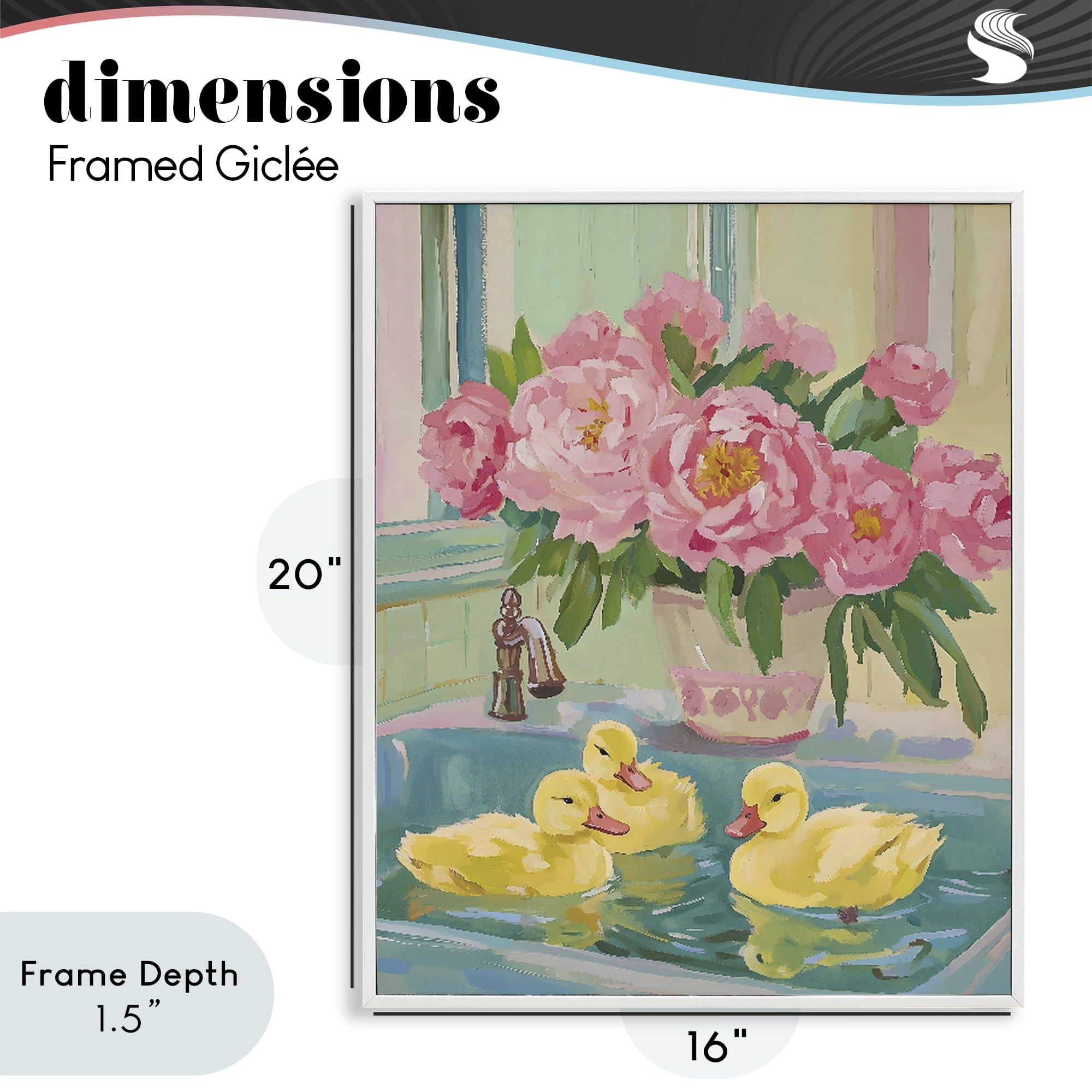 Stupell Industries Ducks in Sink Bath White Framed Giclee Art, design by The Prints Vibe