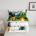 thumbnail image 5 of Catabedysis Watercolor Camping Full Size Comforter Sets,Mountain Tent Print Bedding Comforter Set For Boys,Multicolor,Reversible,3 Pieces,1 Comforter and 2 Pillowcases, 5 of 7