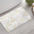 thumbnail image 2 of White Gold Leaf Marble Pattern Bathroom Rugs Mat,Non Slip Microfiber Bathroom Rug,Rubber Backing,Soft Bathroom Mats for Bathroom Floor,Tub and Shower,17x27in(43x68cm), 2 of 5