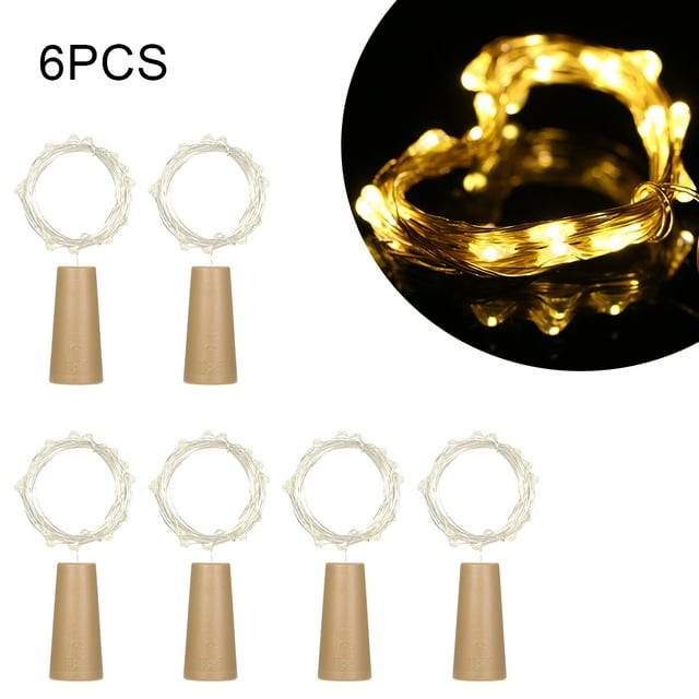 Labymos 4.5V 1.2W 2Meters 20 LED Copper Wire Fairy String Light 6 Pack Warm White