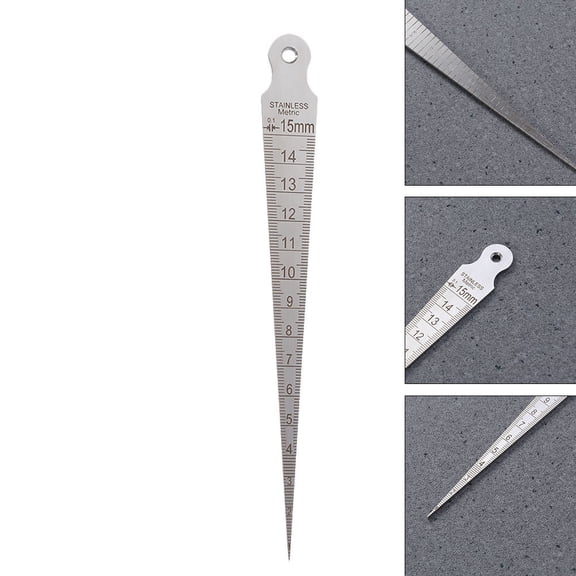 LULULION 1Pack Mold Testing Gauge Stainless Steel Silver Tapered Mechanical Tools Thin Style
