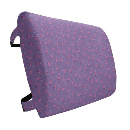 

Flamingo Lumbar Pillow Dotted Purple Background with Pink Exotic Birds Girls Design Soft Back Cushion for Office Chairs with Adjustable Straps 14 x 13 Violet Pink Pale Blue by Ambesonne