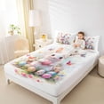 thumbnail image 3 of Erosebridal Kawaii Rabbit Butterfly Full Size Sheets,Colorful Dino Eggs Bed Sheets For Girls Kids 4-Piece, 3 of 6