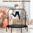 RAVS 48'' Inch Black Foldable Mini Fitness Trampoline Rebounder for Kids and Adults with Handle