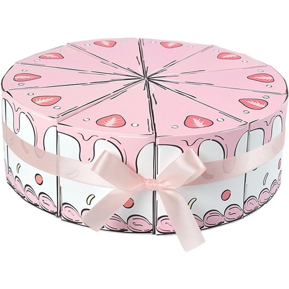 Jiibva 10Pcs Triangular Cake Shaped Paper Gift Box Cardboard Candy Dessert Packaging Boxes for Baby Shower Birthday Party