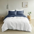 thumbnail image 2 of Comfort Classics Peached Percale 100% Cotton Sheet Set, Navy, Cal King, 2 of 9