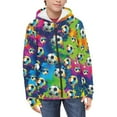 thumbnail image 3 of chaqlin Boys Soccer Hoodies Size 11-13 Kids Long Sleeve Sweatshirts Colorful Paint Full-Zip Hooded Jacket Kids Hooded Coat with Pockets Fall Winter Clothes, 3 of 6
