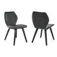 thumbnail image 2 of Ontario Gray Faux Leather and Black Wood Dining Chairs - Set of 2, 2 of 3