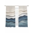 thumbnail image 7 of Navy Blue Ombre Sheer Curtains 72 Inch Length 2 Panels Set, Modern Wave Abstract Art Voile Window Treatment Rod Pocket Curtains Sheers Drapes for Bedroom/Living Room/Kitchen 52"x72"x2, 7 of 7