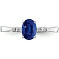thumbnail image 5 of Sterling Silver Rhodium Plated Diamond & Sapphire Oval Ring (Size 7) Made In India qr4527s-7, 5 of 5
