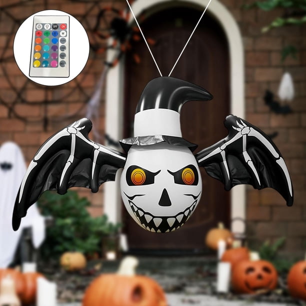 Fantasma inflable de Halloween, decoración para exteriores, patio trasero, porche, adorno aterrador para festivales, césped, decoración inflable para