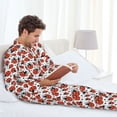 thumbnail image 6 of Sikiie Red Ladybugs Mens Pajama Set, Soft Warm Long Sleeve Sleepwear, Cozy Button-Down Pjs for Men-Large, 6 of 7