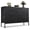 Black, variant on 5-Drawer Fabric Dresser with Built-in Organizers | Modular Wide Storage Cabinet for Bedroom, Closet, Hallway | Easy Assembly Multi-Use Chest