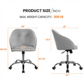 thumbnail image 6 of Alden Design Adjustable Swivel Velvet Desk Chair for Home Office, Light Gray, 6 of 11