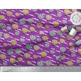 thumbnail image 3 of Soimoi Purple Cotton Voile Fabric Cloud & Hot Air Balloon Holiday Print Fabric by the Yard 42 Inch Wide, 3 of 3