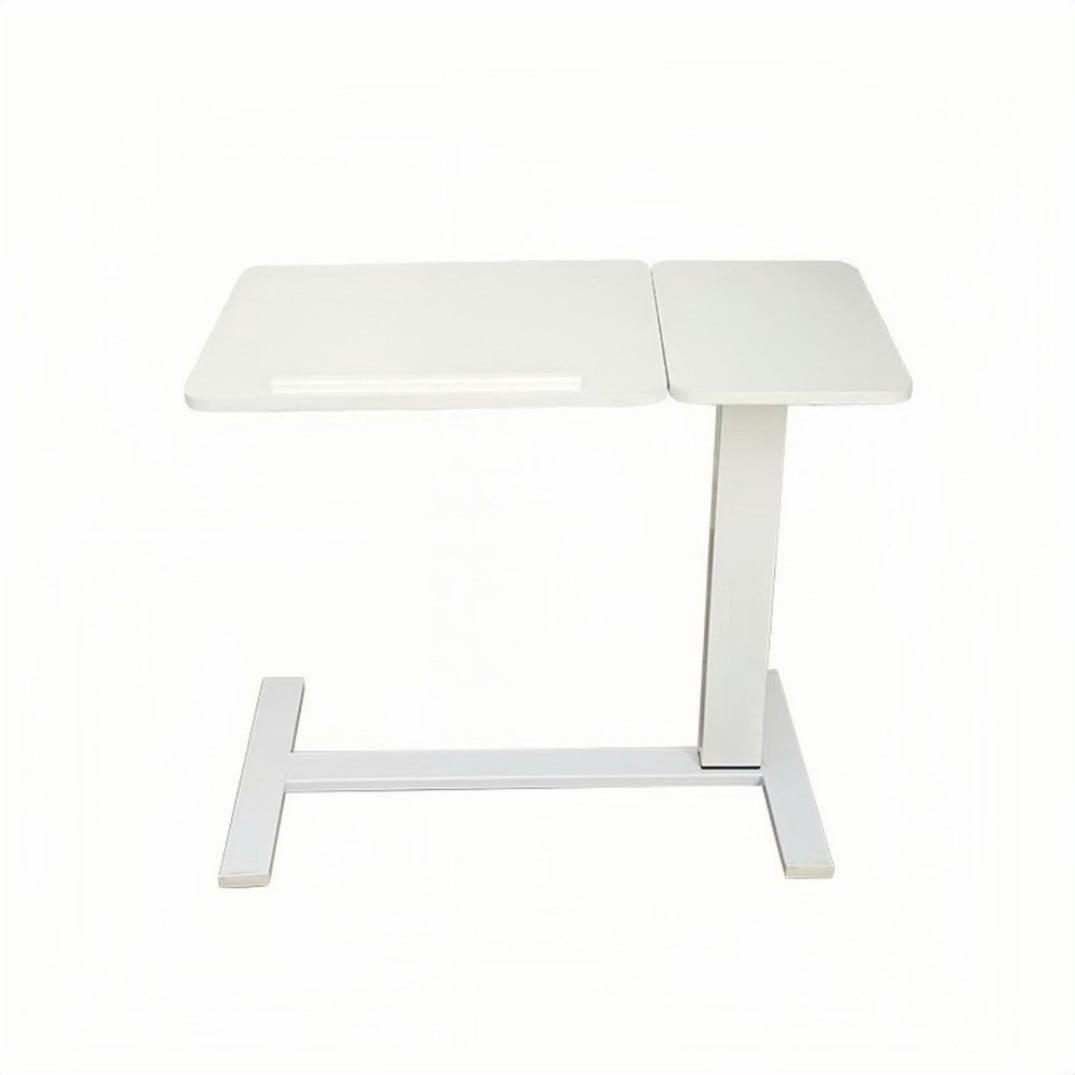 Overbed Table with Wheels, Adjustable Rolling Laptop Desk with Tilting Desktop, Height Adjustable Bedside Table for Bed, Sofa & Home Office, White