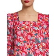 thumbnail image 4 of The Pioneer Woman Square Neck Blouse with Ruffle Sleeves, Women's, 4 of 6