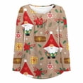 thumbnail image 4 of Puntoco Mujer Casual Navidad Impreso Jersey Cuello Redondo Manga Larga Botones Blusa tops Puntoco Puntoco-2348, 4 of 6